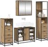 vidaXL Badezimmermöbel-Set mit Regal 4 pcs Artisan-Eiche Holzwerkstoff 3402355 Bild 3