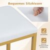 Schminkhocker kleiner Make-up-Stuhl mit weicher gepolsterter Sitzfläche und modernen goldfarbenen Metallbeinen Weiß Bild 4