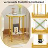 2-stufiger runder Couchtisch 40,5 cm Beistelltisch mit weißer Marmoroptik & Ablagefläche Weiß + Golden Bild 3
