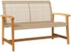 vidaXL Gartenbank Beige 112 cm Poly Rattan und Akazienholz 367600 Bild 2