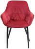Armlehnstuhl aus Samt mit Steppmuster Rot und Metallgestell 63 x 61 x 81,5 Bild 2