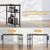 Gaming Schreibtisch L-Form 140x70cm mit Steckdosen und Seitentaschen Schwar Bild 5