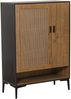 DRW Schuhschrank mit 2 Holztüren in Schwarz und Natur, 80 x 36 x 115 cm, Höhe: 15 cm, bunt, estandar Bild 1