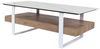 Couchtisch HWC-L88, Wohnzimmertisch Tisch, Ablage Eisen 43x120x60cm Sinterstein Marmor-Optik weiß Holz natur Bild 5