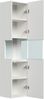 Badmöbel Set Taifun 3tlg. 100 cm mit LED Spiegel & Hochschrank weiß Hgl : Weiss hochglanz Bild 5