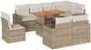 vidaXL 9-tlg. Garten-Sofagarnitur mit Kissen Beige Poly Rattan 3327054 Bild 2