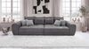 Big-Sofa XXL 306 cm Federkern Lounge Couch mit Bezug aus Mikrofaserstoff in Grau Bild 2