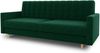 Schlafsofa Sara - Sofa mit Bettkasten und Schlaffunktion, Bettsofa, Schlafcouch mit Holzfüße, Velours (Grün (Kronos 19)) Bild 2