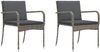 vidaXL Garten Bistro Set mit Kissen 3-teilig Grau Poly-Rattan 42025110 Bild 4