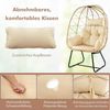 KOMFOTTEU Hängesessel, Rattansessel mit abnehmbarem Kissen & Metallgestell Bild 2