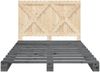 vidaXL Massivholzbett mit Kopfteil Grau 140x200 cm Kiefer 3281582 Bild 5