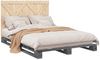 vidaXL Massivholzbett mit Kopfteil Grau 140x200 cm Kiefer 3281582 Bild 4