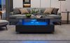Couchtisch 100x50x42 cm mit App-LED aus Acryl, 2 Schubladen in Schwarz Bild 3