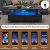 Couchtisch 100x50x42 cm mit App-LED aus Acryl, 2 Schubladen in Schwarz Bild 5
