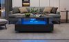 Couchtisch 100x50x42 cm mit App-LED aus Acryl, 2 Schubladen in Schwarz Bild 3