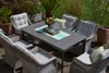 Sitzgruppe Como XL - Tisch Outfit 200/250/300x95cm + 6 Sessel Como grau Polster beige (15705) Bild 5