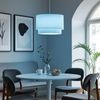 RGB LED Pendelleuchte, Textil beige, H 150 cm Bild 2