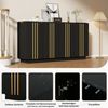 Merax Sideboard mit Vergoldeten Linien, 35 x 140 x 70 cm (1 St), Aufbewahrungsschrank Kommode mit 4 Türen & verstellbaren Einlegeböden Bild 4