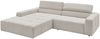 KAWOLA Sofa RENO Ecksofa Feincord silber mit motorischem Sitzvorzug Longchair links 68 x 217 x 258 cm Bild 4