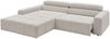 KAWOLA Sofa RENO Ecksofa Feincord silber mit motorischem Sitzvorzug Longchair links 68 x 217 x 258 cm Bild 5