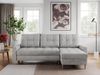 Ecksofa mit Schlaffunktion, Universal Schlafsofa - COLIN, Hellgrau, Velours Bild 2