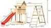 Karibu Stelzenhaus Frieda mit Doppelschaukelanbau mit Klettergerüst Mit roter Rutsche Bild 3