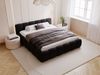 GRAINGOLD Cloud Low Bett 140x200, Polsterbett mit Bettkasten und Lattenrost, Velour-Stoff, Schwarz Bild 4