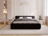 GRAINGOLD Cloud Low Bett 140x200, Polsterbett mit Bettkasten und Lattenrost, Velour-Stoff, Schwarz Bild 3