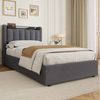HAUSS SPOLE Polsterbett Stauraumbett mit Bettkasten,Einzelbett- oder Doppelbett erhältlich (90×200 Bettgestell Komfort-Einzelbett Schlafzimmerbett aus Samt, stabile Stahl-Holz-Konstruktion für hohen Schlafkomfort), Bettrahmen Mit Matratze Bild 2