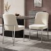 Esszimmerstühle 4er Set Samt, gepolsterte Küchenstühle mit silberfarbenem Metallgestell, moderne Stühle in Beige, minimalistisches Design Bild 2