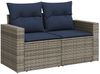 vidaXL 10-tlg. Garten-Sofagarnitur mit Kissen Grau Poly Rattan 3219451 Bild 5