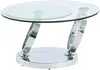 Vente-unique - JOLINE Couchtisch GlasStoff TransparentGrauSilberfarben - B 80 cm160 cm x H 42 cm4 cm x L 131,5 cm80 cm230 cm Bild 3