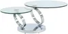 Vente-unique - JOLINE Couchtisch GlasStoff TransparentGrauSilberfarben - B 80 cm160 cm x H 42 cm4 cm x L 131,5 cm80 cm230 cm Bild 2