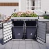 Merax Mülltonnenbox Mülltonnenschrank für 2 Tonnen 120–240L mit Pflanzkasten & Schloss Bild 3