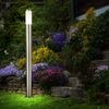 RGB LED Stehleuchte, 2x Steckdosen, Edelstahl H 110 cm Bild 3