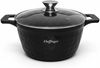 6-teiliges Kochtopfset mit Marmorbeschichtung, Induktionsgeeignet - 20/24/28 cm Schwarz Bild 2