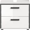 welltime Waschbeckenunterschrank KAJO, hochglanz Front, 2 Schubladen, Siphonausschnitt (1-St) Waschbecken, Unterschrank, Bad, Badezimmer, Schrank Bild 3