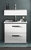 welltime Waschbeckenunterschrank KAJO, hochglanz Front, 2 Schubladen, Siphonausschnitt (1-St) Waschbecken, Unterschrank, Bad, Badezimmer, Schrank Bild 2