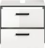 welltime Waschbeckenunterschrank KAJO, hochglanz Front, 2 Schubladen, Siphonausschnitt (1-St) Waschbecken, Unterschrank, Bad, Badezimmer, Schrank Bild 4