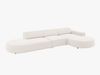 Micadoni 4-Sitzer Sofa Jodie offen runde Recamiere Rechts Strukturierter Stoff Megan Helles Beige Bild 3