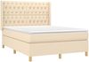 vidaXL Polsterbett mit Matratze Stoff Creme 140x200 cm, Härtegrad: H2 [3132238] Bild 3