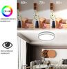 ZMH Deckenlampe LED Deckenleuchte Wohnzimmer Dimmbar mit Fernbedienung Rund Weiß Stoff Schlafzimmerlampe Lampe mit Stoffschirm Schlafzimmer Modern Stoffdeckenlampe für Küche Flur Ø38CM Bild 3
