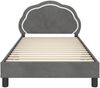 vidaXL Kinderbettgestell mit Kopfteil Dunkelgrau 90 x 190 cm Samt 42010916 Bild 5