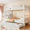 Merax 90*200cm Etagenbett, Treppenregal, ausgestattet mit ausziehbares Rollbett, hohe Geländer, weiß Bild 3