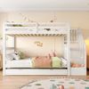 Merax 90*200cm Etagenbett, Treppenregal, ausgestattet mit ausziehbares Rollbett, hohe Geländer, weiß Bild 5