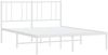 vidaXL Bettgestell mit Kopfteil Metall Weiß 135x190 cm 352528 Bild 3