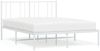 vidaXL Bettgestell mit Kopfteil Metall Weiß 135x190 cm 352528 Bild 2
