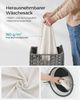 Songmics Wäschekorb handgeflochten, Rattan Grau, 90L 46 x 33 x 60 cm Bild 3