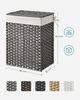 Songmics Wäschekorb handgeflochten, Rattan Grau, 90L 46 x 33 x 60 cm Bild 5