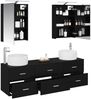 vidaXL Badezimmermöbel-Set 5 pcs Schwarze Eiche Ingenieurholz und Glas 3406992 Bild 3